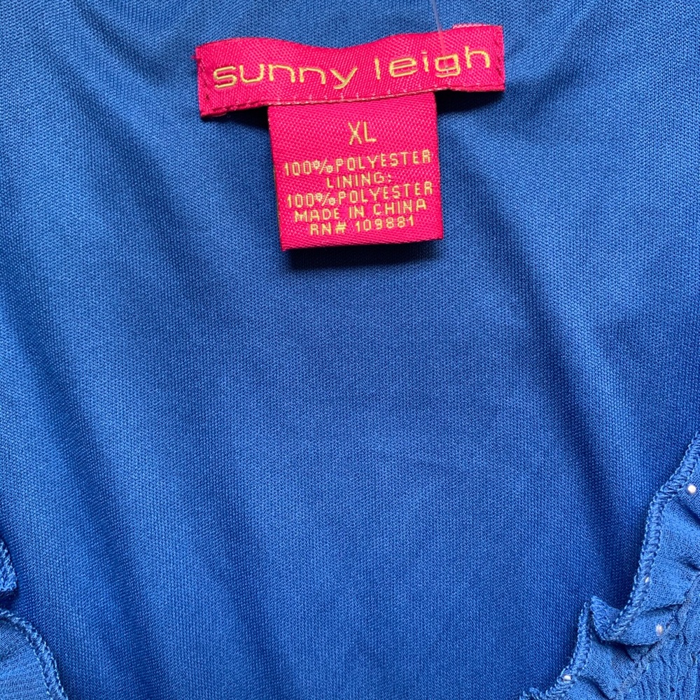 sunny leigh blue smocked maxi dress - Picture 3 of 5